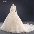 Jancember RSM67060 long sleeve sequin ball gown crystal wedding dress